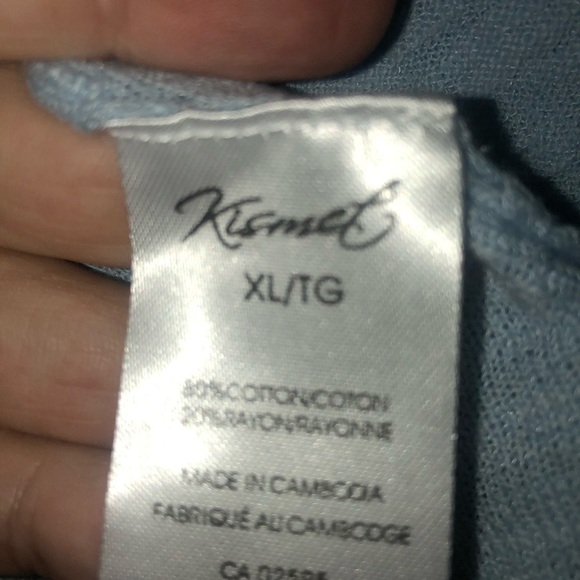 Kismet Blue Cardigan Sweater Lightweight Open-Front XL - new or like new - Picture 4 of 8